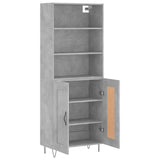 Highboard betong grå 69,5x34x180 cm konstruert tre