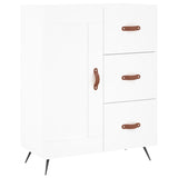 Highboard hvit 69,5x34x180 cm konstruert tre