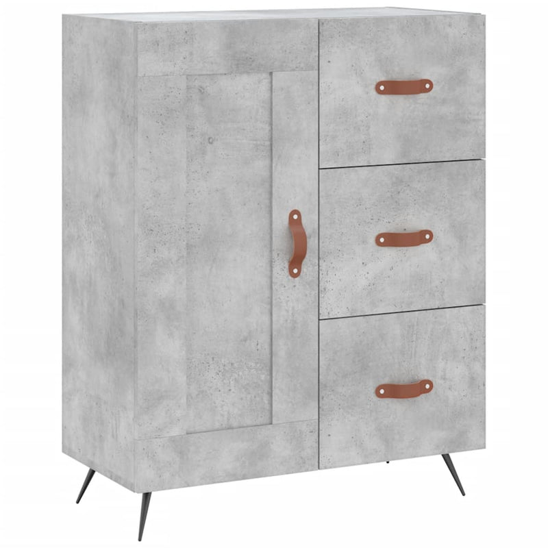 Highboard betong grå 69,5x34x180 cm konstruert tre