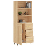 Highboard sonoma eik 69,5x34x180 cm konstruert tre