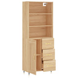 Highboard sonoma eik 69,5x34x180 cm konstruert tre