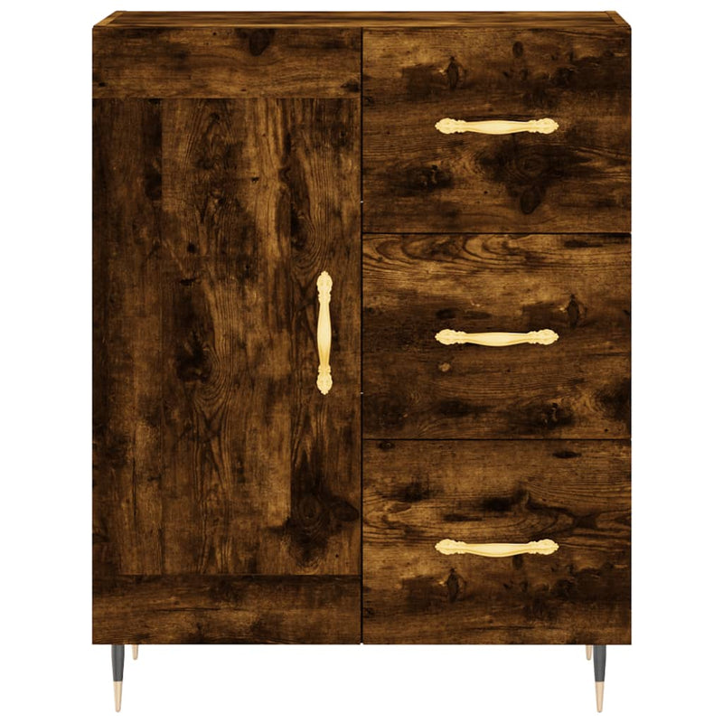 Highboard røkt eik 69,5x34x180 cm konstruert tre