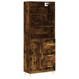 Highboard røkt eik 69,5x34x180 cm konstruert tre