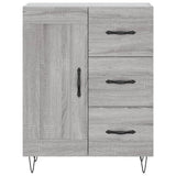 Highboard grå sonoma 69,5x34x180 cm konstruert tre