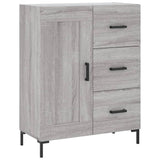 Highboard grå sonoma 69,5x34x180 cm konstruert tre