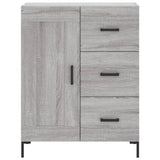 Highboard grå sonoma 69,5x34x180 cm konstruert tre