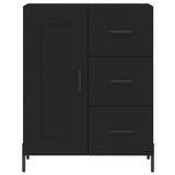 Highboard svart 69,5x34x180 cm konstruert tre