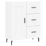 Highboard hvit 69,5x34x180 cm konstruert tre