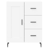 Highboard hvit 69,5x34x180 cm konstruert tre