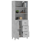 Highboard betong grå 69,5x34x180 cm konstruert tre