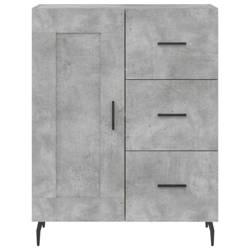 Highboard betong grå 69,5x34x180 cm konstruert tre