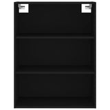 Highboard svart 69,5x34x180 cm konstruert tre