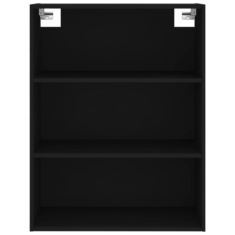 Highboard svart 69,5x34x180 cm konstruert tre