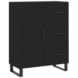 Highboard svart 69,5x34x180 cm konstruert tre