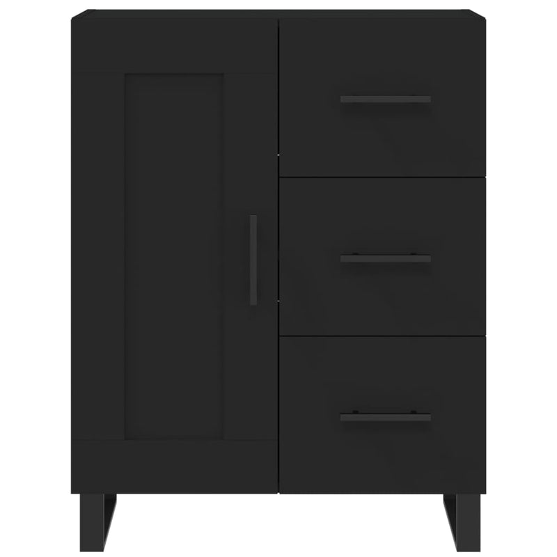 Highboard svart 69,5x34x180 cm konstruert tre