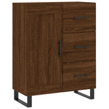 Highboard brun eik 69,5x34x180 cm konstruert tre