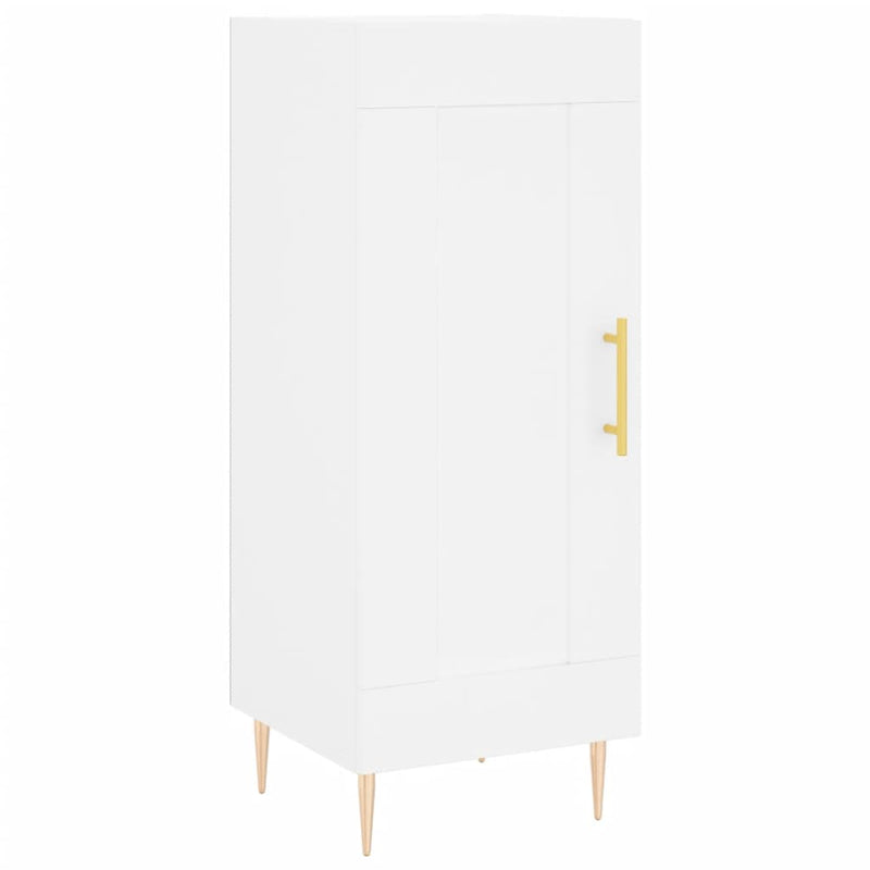 Highboard hvit 34,5x34x180 cm konstruert tre