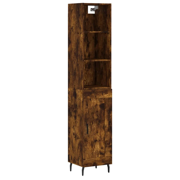 Highboard røkt eik 34,5x34x180 cm konstruert tre