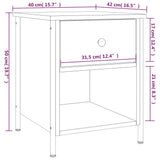 Nattbord 2 stk sonoma eik 40x42x50 cm konstruert tre