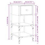 Nattbord sonoma eik 34x36x70 cm konstruert tre