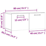 Veggskap høyglans hvit 80x36,5x35 cm konstruert tre