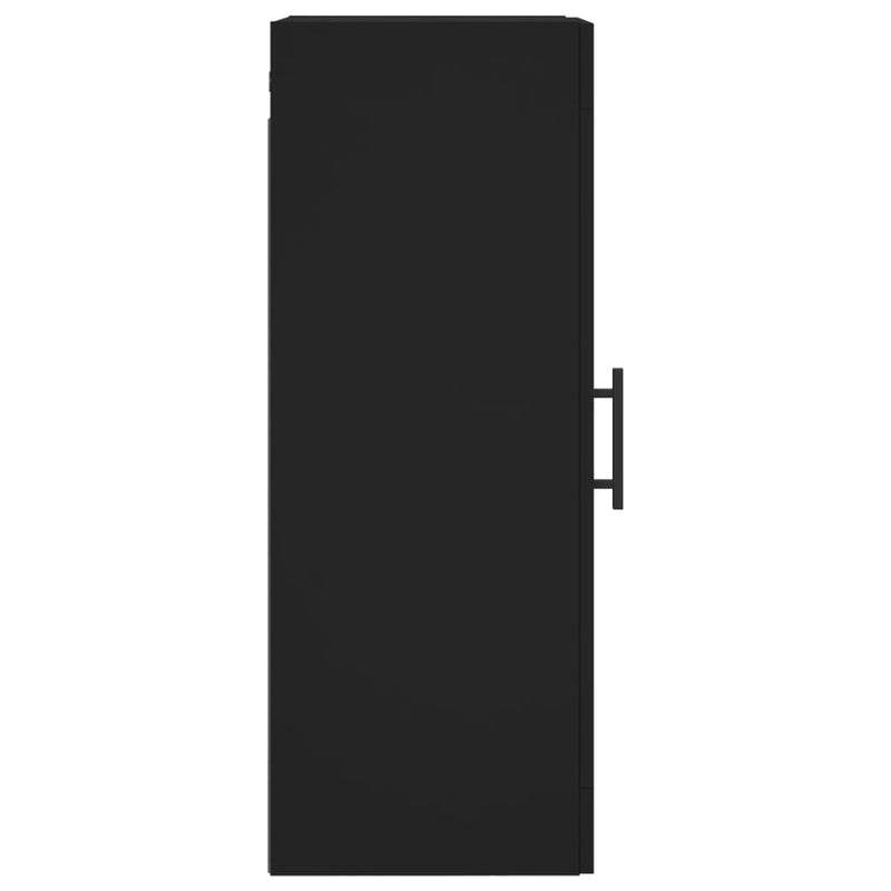 Veggmontert skap svart 34,5x34x90 cm konstruert tre