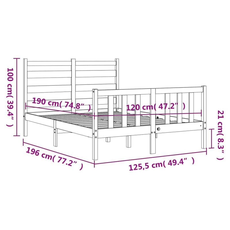 Sengeramme med hodegavl hvit small double heltre