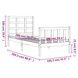 Sengeramme med hodegavl 100x200 cm heltre