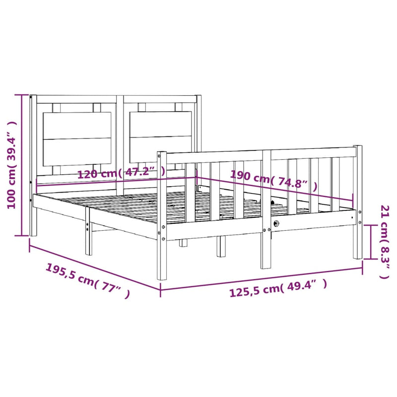 Sengeramme med hodegavl hvit small double heltre