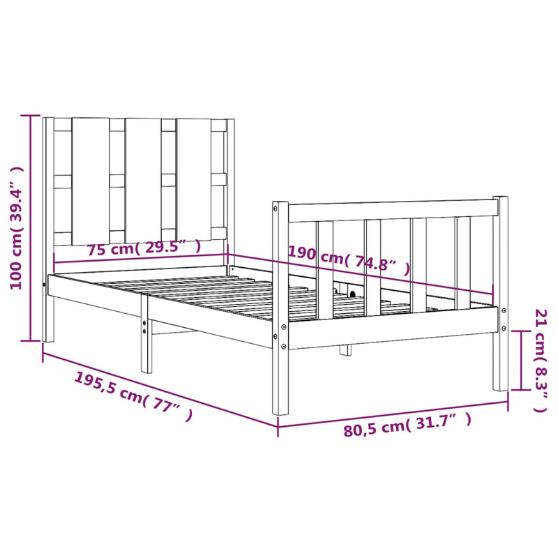 Sengeramme med hodegavl svart small single heltre