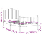 Sengeramme med hodegavl 100x200 cm heltre