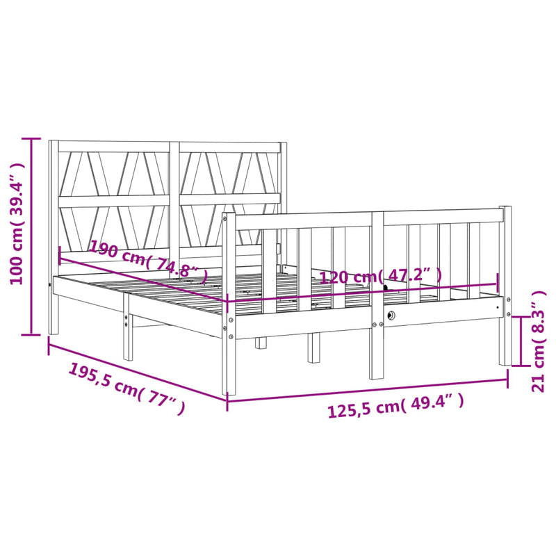 Sengeramme med hodegavl hvit small double heltre