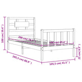 Sengeramme med hodegavl 100x200 cm heltre