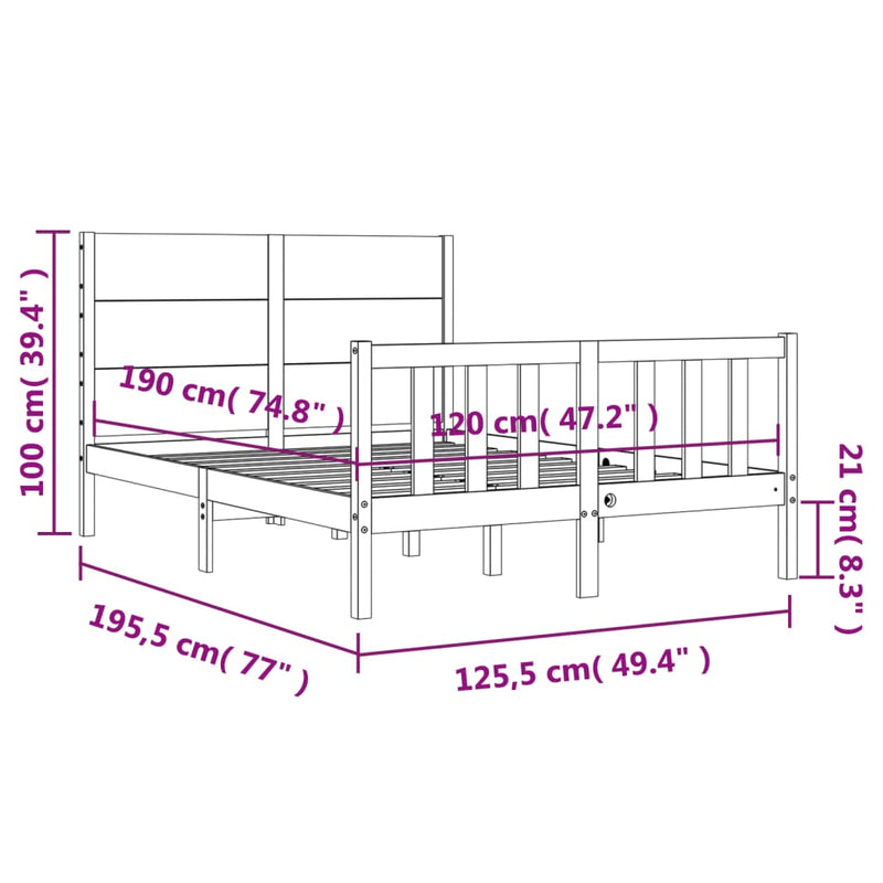 Sengeramme med hodegavl small double heltre