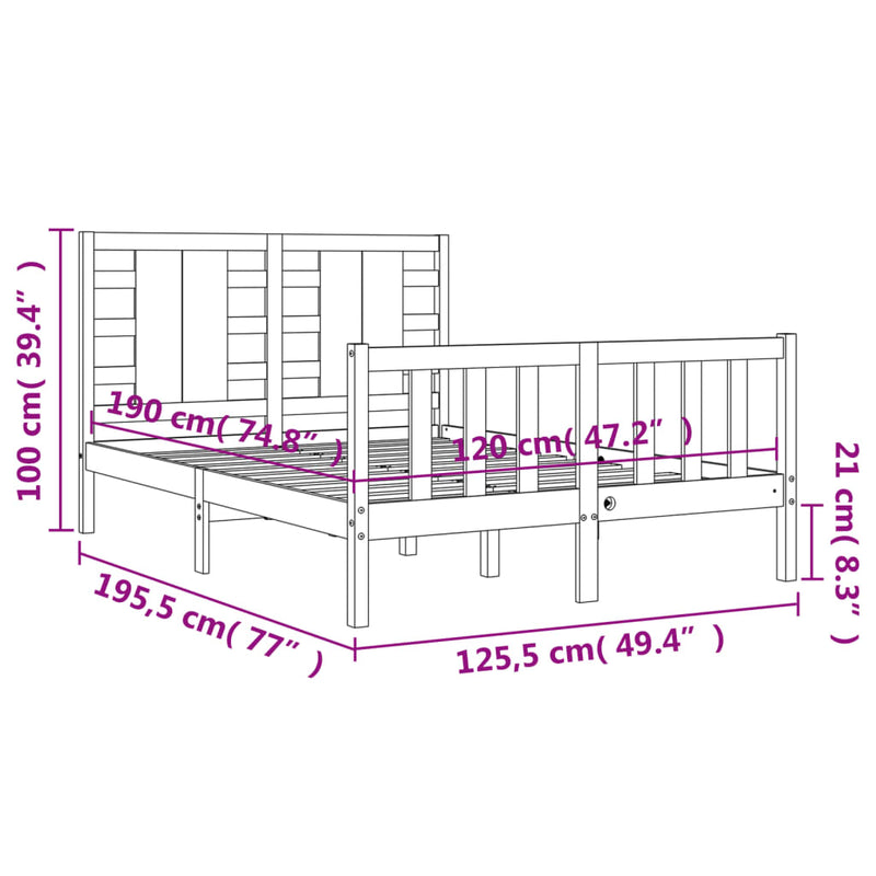 Sengeramme med hodegavl hvit small double heltre