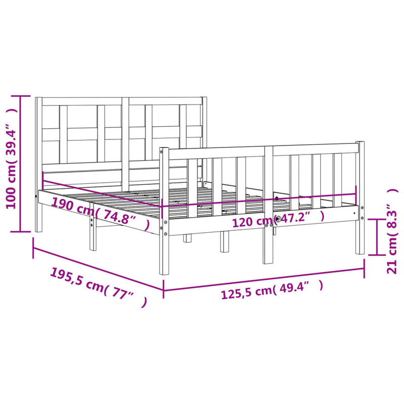 Sengeramme med hodegavl hvit small double heltre