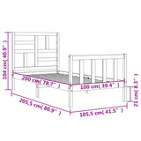 Sengeramme med hodegavl 100x200 cm heltre