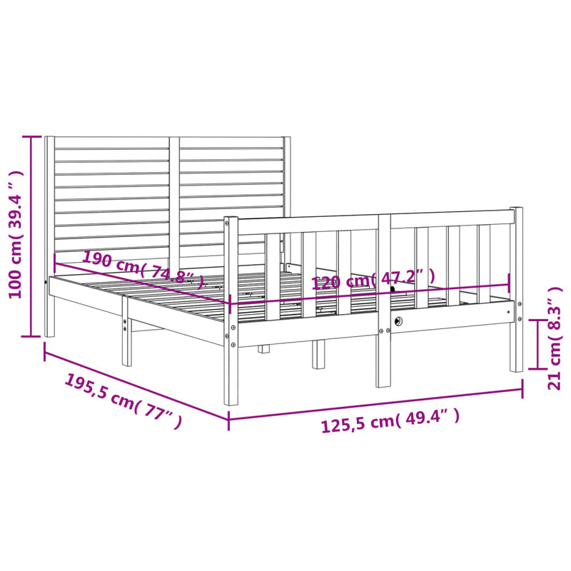 Sengeramme med hodegavl hvit small double heltre