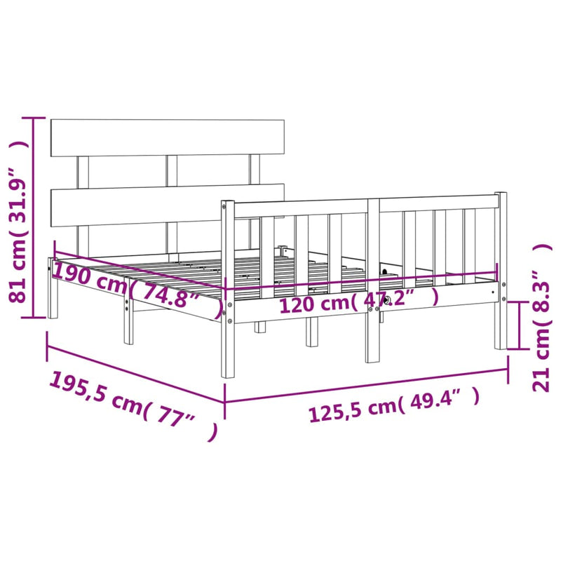 Sengeramme med hodegavl hvit small double heltre