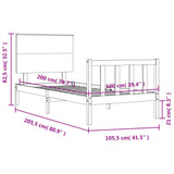 Sengeramme med hodegavl 100x200 cm heltre