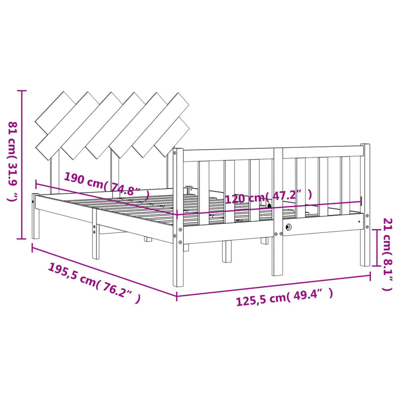 Sengeramme med hodegavl hvit small double heltre