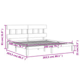 Sengeramme med hodegavl hvit 200x200 cm heltre