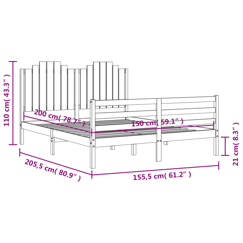 Sengeramme med hodegavl King Size heltre