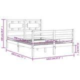 Sengeramme med hodegavl hvit 140x190 cm heltre