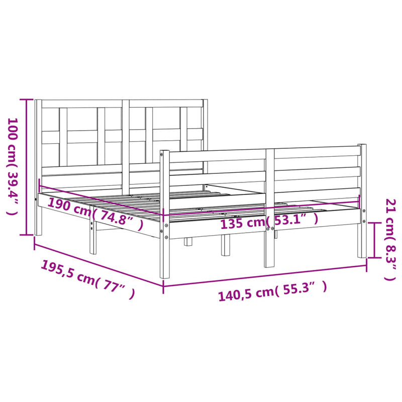 Sengeramme med hodegavl double heltre