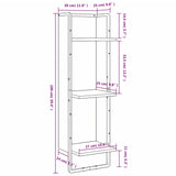 Vegghylle 3 etasjer grå sonoma 30x25x100 cm konstruert tre