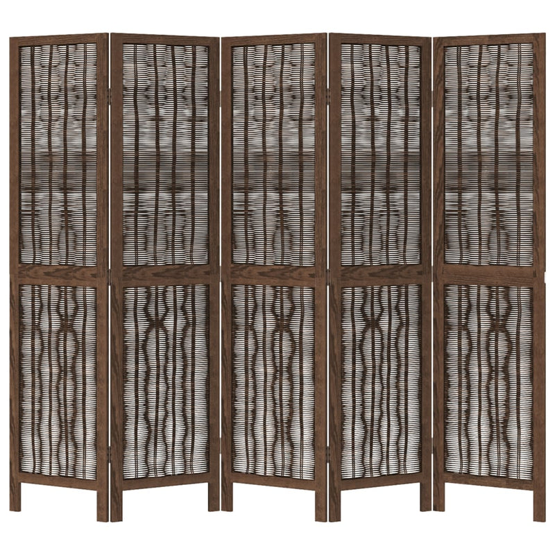 Romdeler 5 paneler mørkebrun heltre keisertre