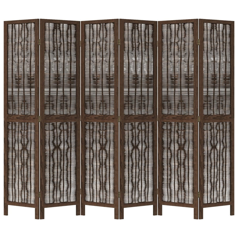 Romdeler 6 paneler mørkebrun heltre keisertre