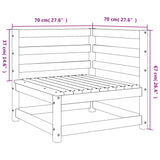 Hagesofaer for hjørne 2 stk 70x70x67 cm heltre furu