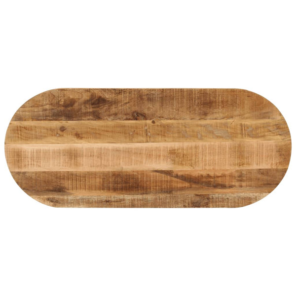 Bordplate 80x40x2,5 cm oval grovt heltre mangotre